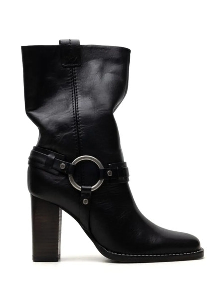  Free People Hayden Leather Boots - Black 