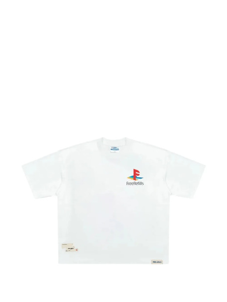  Free Refills Fade Wash Logo T-shirt - White 