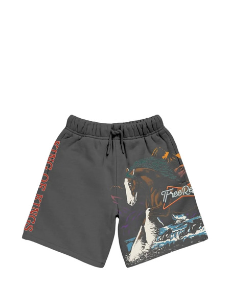  Free Refills Graphic-print Track Shorts - Grey 
