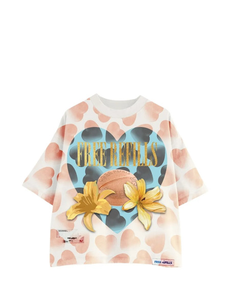  Free Refills Hearts Graphic T-shirt - White 