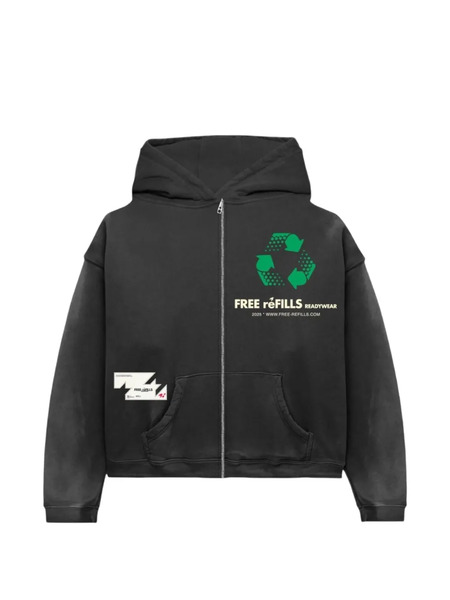  Free Refills Logo Zip-up Hoodie - Black 