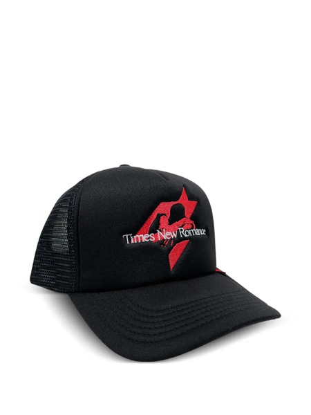  Free Refills Romance Unconstructed Logo-embroidered Mesh-back Trucker Hat - Black 