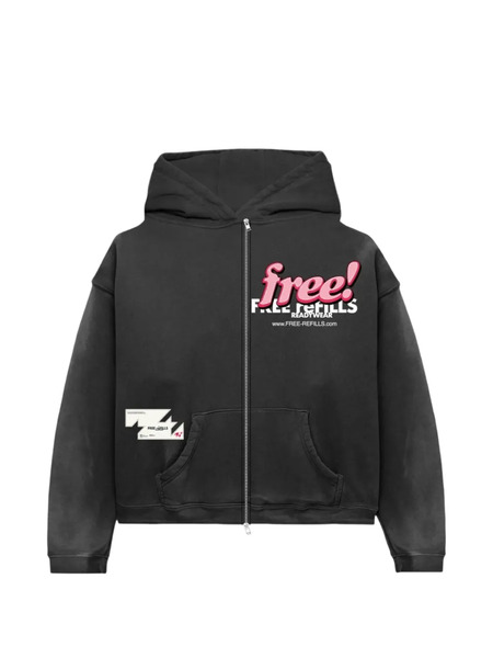  Free Refills Tabloid Graphic Hoodie - Black 