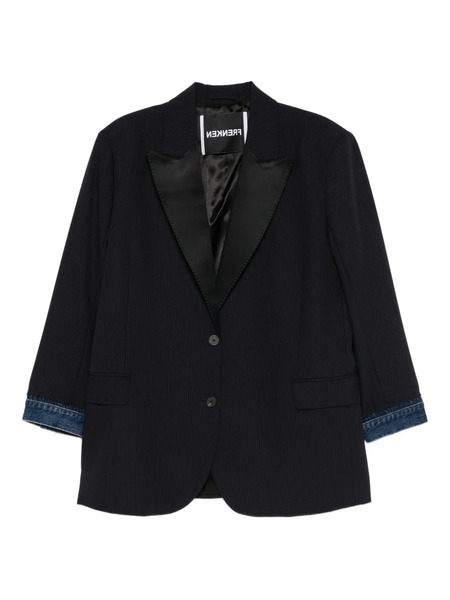  Frenken Devotion Pinstripe Blazer Jacket - Blue 