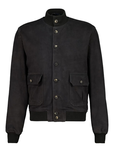  Frescobol Carioca Vincente Suede Bomber Jacket - Grey 