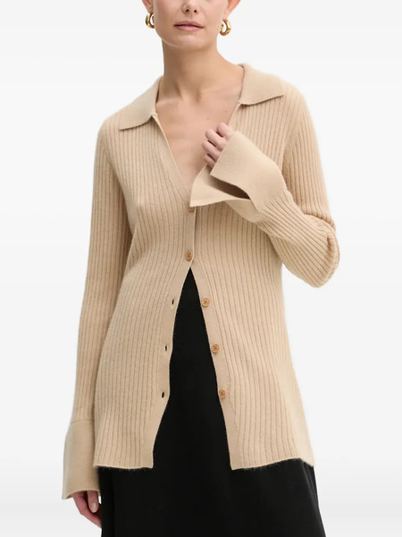  From Future Buttoned Ribbed Cardigan - Neutrals 