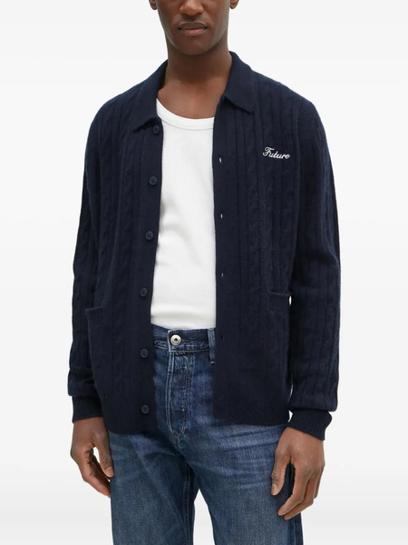  From Future Cable-knit Cashmere Cardigan - Blue 