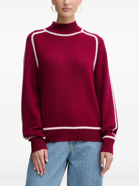  From Future Contrast-trim Roll-neck Sweater - Red 