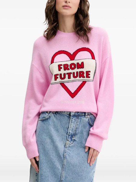  From Future Heart-graphic Sweater - Pink 