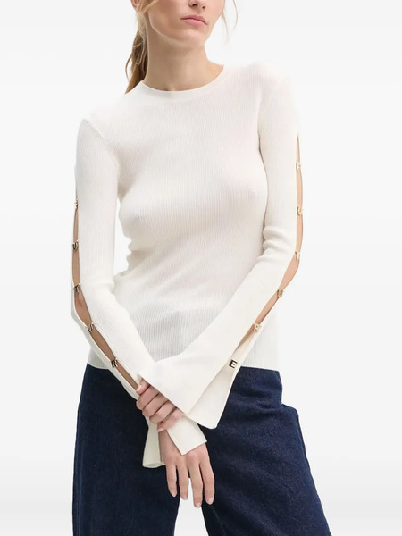  From Future Slit-sleeve Sweater - White 