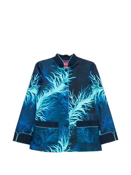  F.r.s For Restless Sleepers Buttoned Printed Jacket - Blue 
