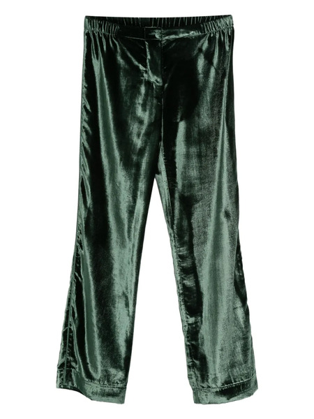  F.r.s For Restless Sleepers Velvet Elasticated-waist Trousers - Green 