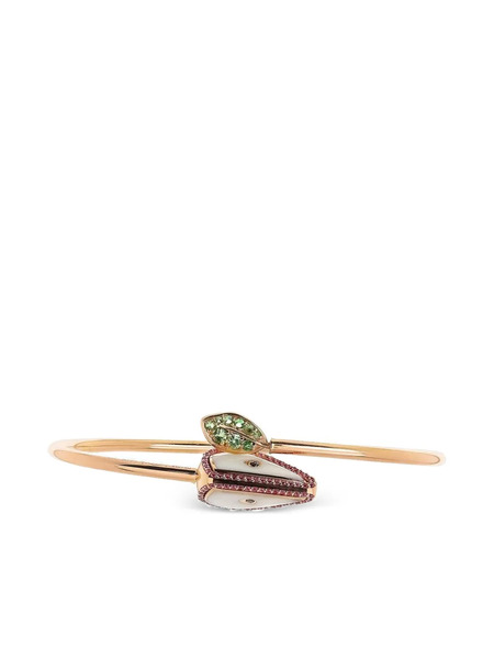  Fullord Diamond Sapphire Tsavorite Leaf Bracelet - Gold 