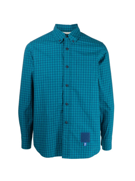  Fumito Ganryu Plaid-check Print Shirt - Blue 