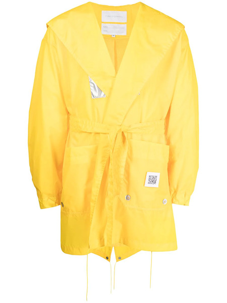  Fumito Ganryu Reflective Panel Hooded Raincoat - Yellow 