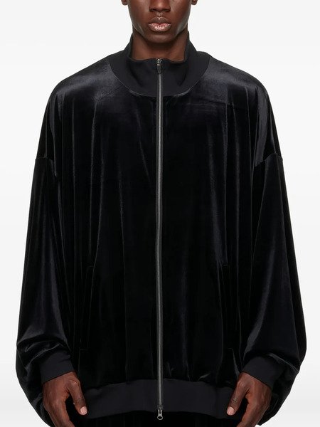 Fumito Ganryu Zip-up Velvet Bomber Jacket - Black 
