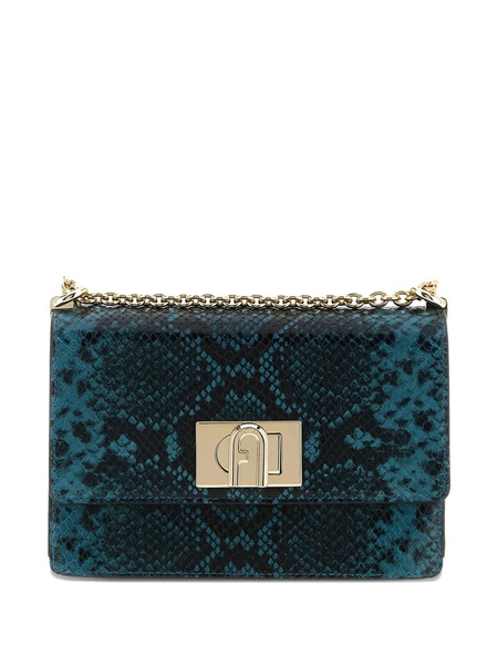  Furla Arco Python-print Crossbody Bag - Blue 