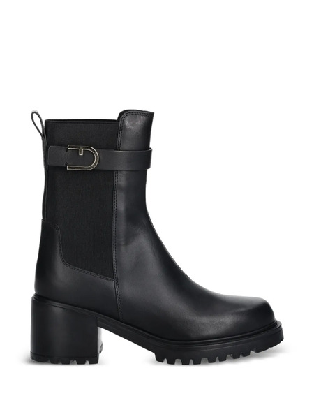  Furla Buckle Strap Boots - Black 