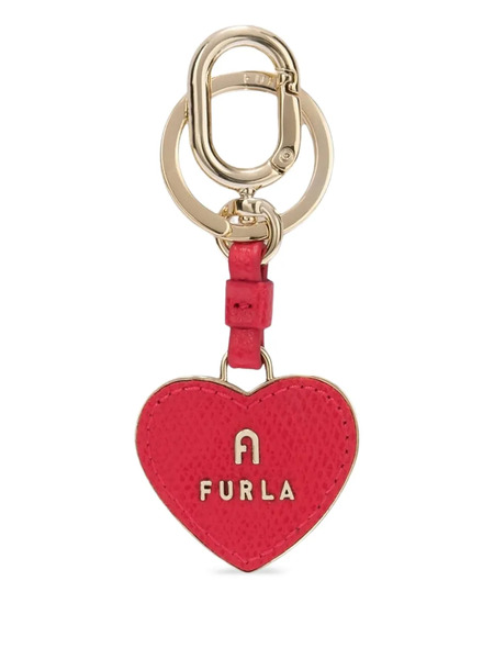  Furla Camelia Heart Logo Keyring - Red 