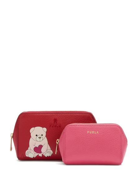  Furla Camelia Printed Zip Make Up Bag (set Of Two) - Red 