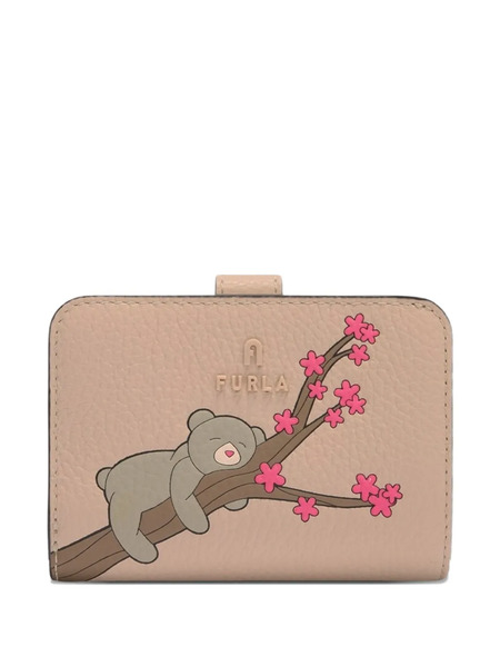  Furla Compact S Bear Floral Leather Wallet - Neutrals 