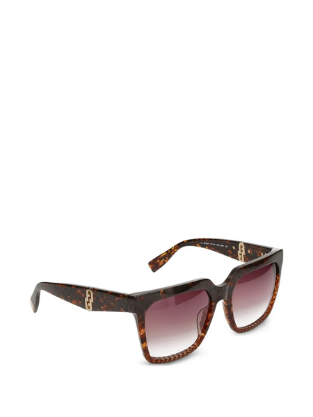  Furla Logo Square-frame Sunglasses - Brown 