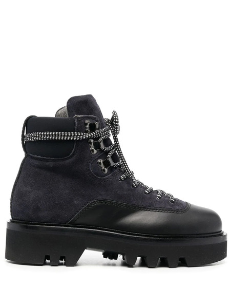  Furla Panelled Lace-up Boots - Black 