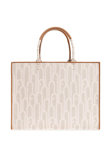  Furla Patterned Handle Tote Bag - Neutrals 