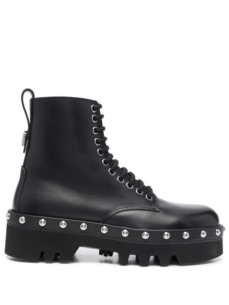 Furla Studded Lace-up Boots - Black 