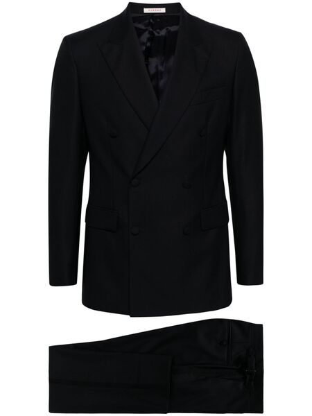  Fursac Double-breasted Faille Wool Tuxedo - Blue 