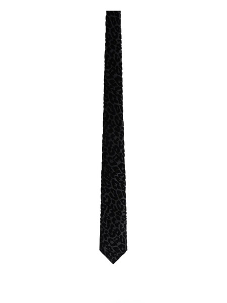  Fursac Leopard-pattern Cotton Tie - Black 