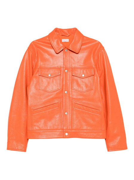  Fursac Patch-pocket Leather Jacket - Orange 