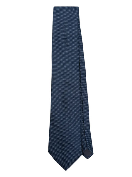  Fursac Polka Dot-embroidered Silk Tie - Blue 