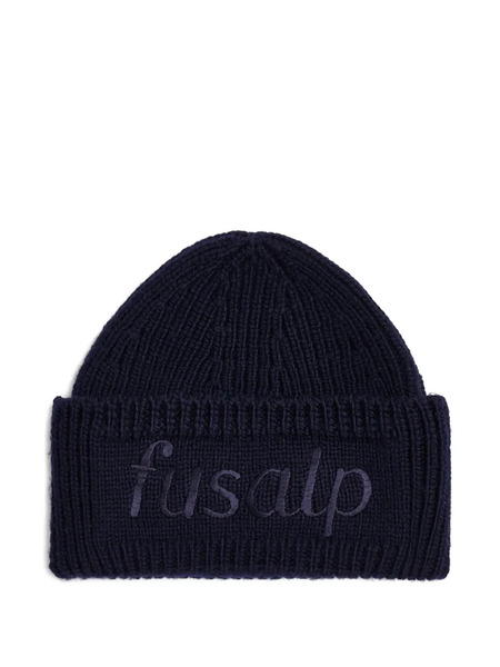  Fusalp Embroidered Ribbed Beanie - Blue 