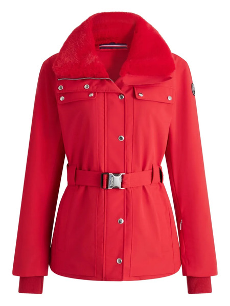  Fusalp Fur Collar Belted Ski Jacket - Red 