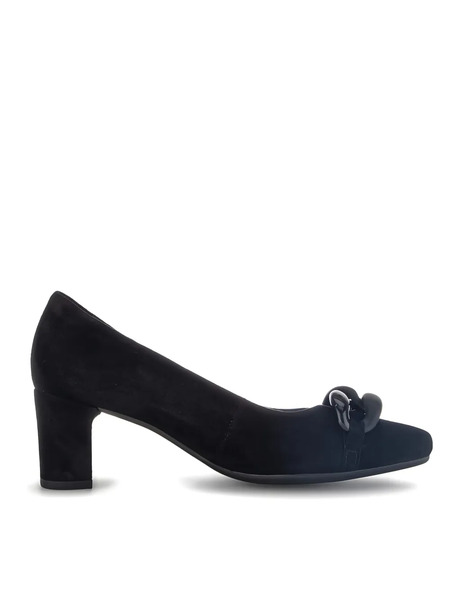  Gabor Block-heel Suede Pumps - Black 