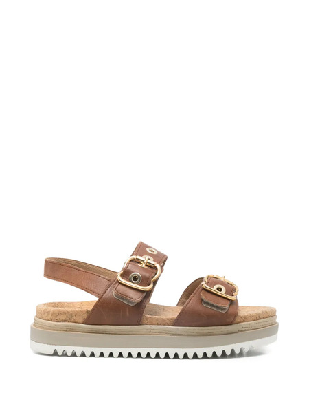  Gabor Buckle Strap Sandals - Brown 