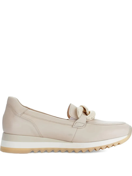  Gabor Chain-link Leather Loafers - Neutrals 