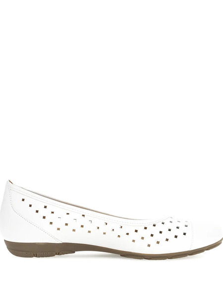  Gabor Perforated Ballet Flats - White 