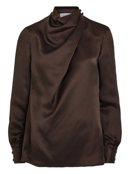  Gabriela Hearst Draped Button Top - Brown 