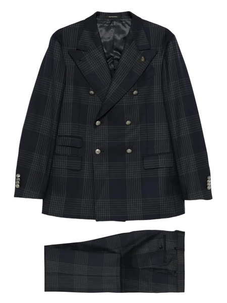  Gabriele Pasini Checked Double-breasted Suit - Blue 