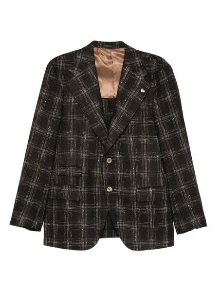  Gabriele Pasini Checked Long-sleeve Jacket - Brown 