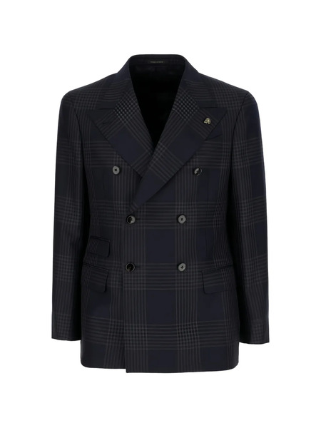  Gabriele Pasini Double-breasted Checked Blazer - Blue 