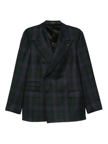  Gabriele Pasini Double-breasted Plaid Jacket - Blue 