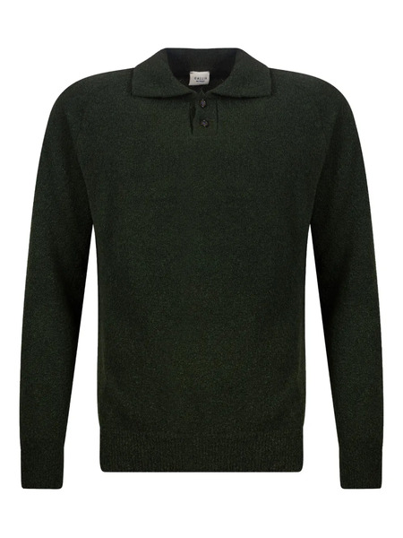  Gallia Buttoned Collared Knitted Polo Shirt - Green 