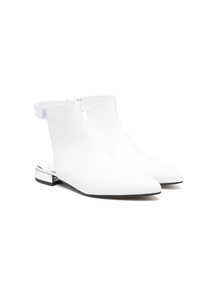  Gallucci Kids Open-back Leather Boots - White 