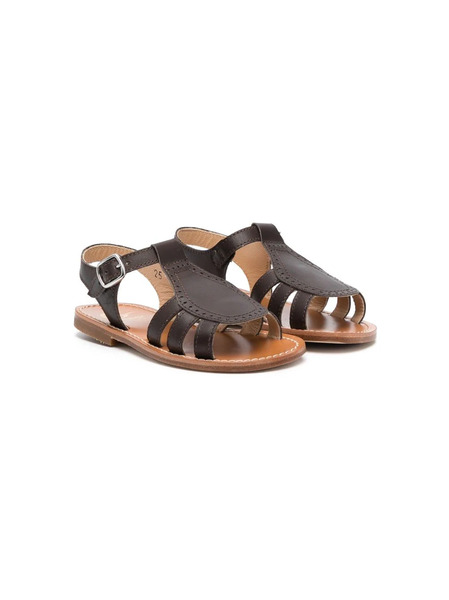  Gallucci Kids Open Toe Cut-out Sandals - Brown 