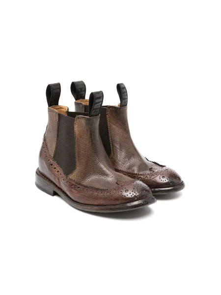  Gallucci Kids Western Leather Boots - Brown 