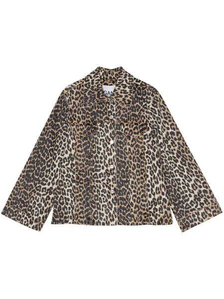  Ganni Animal-print Jacket - Brown 