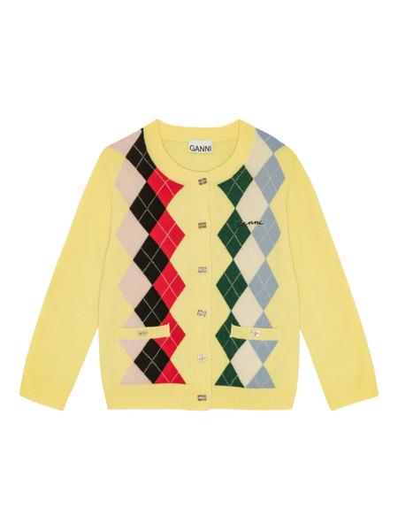  Ganni Argyle-pattern Cardigan - Yellow 